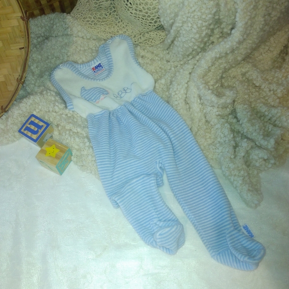 Kanz Baby Overalls with Blue Stripes - Picture 1 of 4